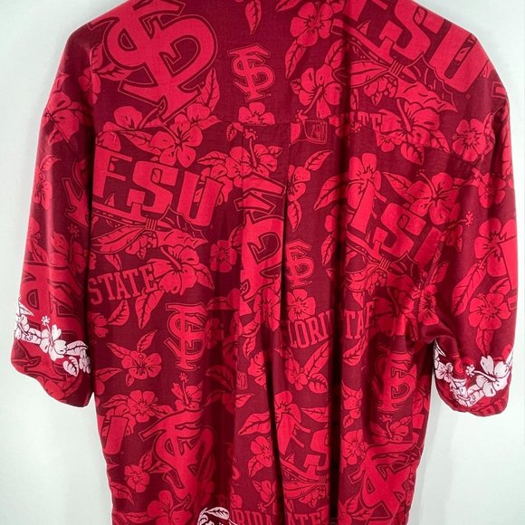 NCAA FLORIDA STATE HAWAIIAN BUTTON DOWN SHIRT - Picture 2 of 4